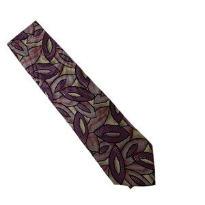 RARE VTG Givenchy Monsieur Abstract Print Purple Silk Tie Old Money Luxury